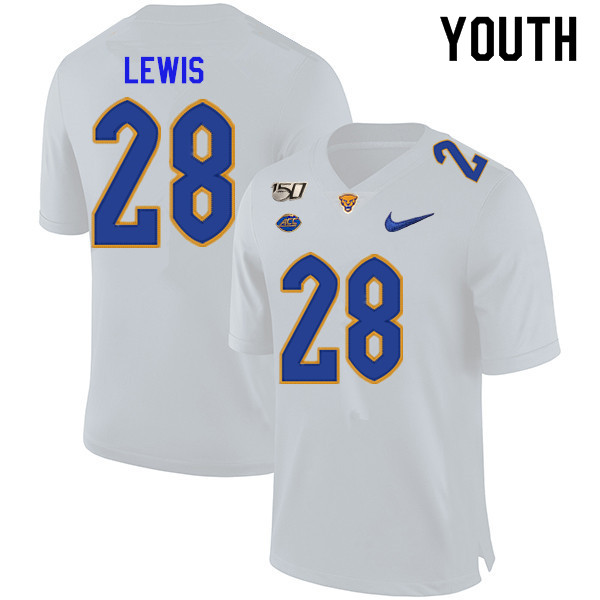 2019 Youth #28 Dion Lewis Pitt Panthers College Football Jerseys Sale-White